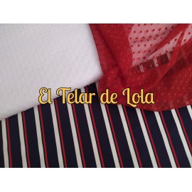 POPELIN RAYAS MARINERA 25CMS