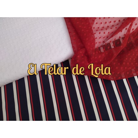 POPELIN RAYAS MARINERA 25CMS