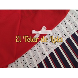 POPELIN RAYAS MARINERA 25CMS