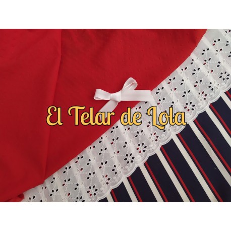 POPELIN RAYAS MARINERA 25CMS