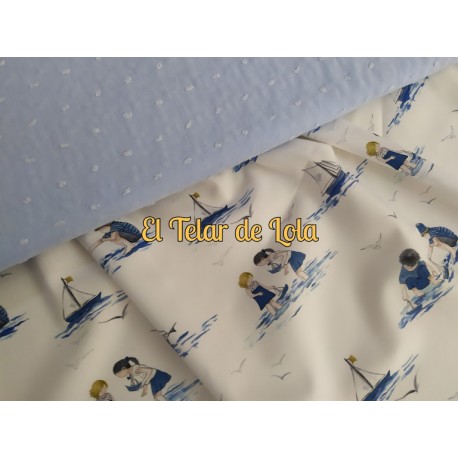 POPELIN NIÑOS EN LA PLAYA 25 CMS