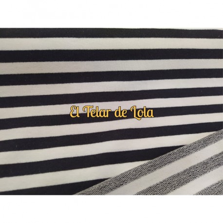 FRENCH TERRY RAYAS NEGRO 25 CMS