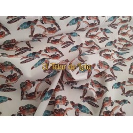 POPELIN ALGODON TORTUGAS 25 CMS