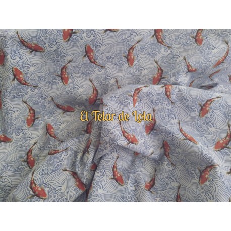 ALGODON ESTAMPADO TRUCHAS 25 CMS