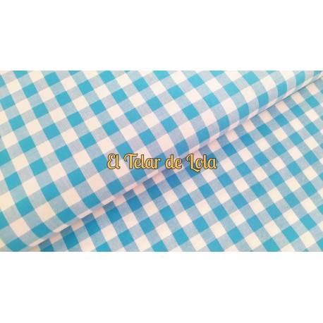 VICHY 1CM TURQUESA 25 CMS