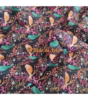 VIYELA ESTAMPADA PAJAROS F/MARINO