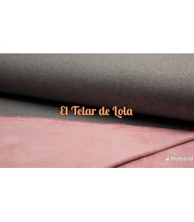 SUDADERA GRIS PELITO INTERIOR ROSA