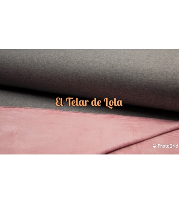 SUDADERA GRIS PELITO INTERIOR ROSA
