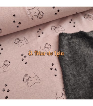 SUDADERA ESTAMPADA PERRITOS SALMON