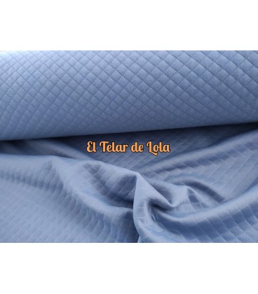 SUDADERA PUNTO DIAMANTE AZUL EMPOLVADO