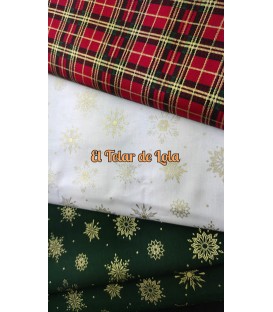 ALGODON NAVIDAD BLANCO/ORO