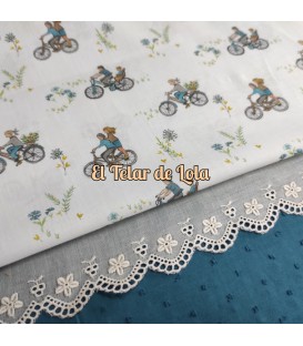 VOILE ALGODON BICICLETAS AZULEZ