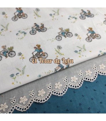VOILE ALGODON BICICLETAS AZULEZ