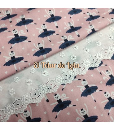 POPELIN GATITAS BAILARINAS ROSA