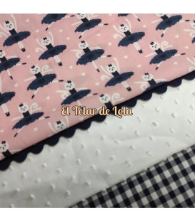 POPELIN GATITAS BAILARINAS ROSA