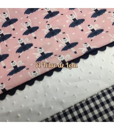 POPELIN GATITAS BAILARINAS ROSA