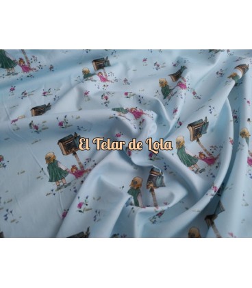 POPELIN NIÑA CON MUÑECA CELESTE