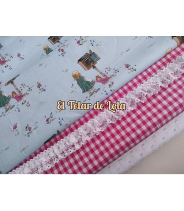 POPELIN NIÑA CON MUÑECA CELESTE