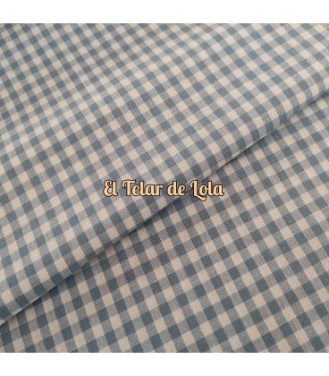 VICHY ALGODON 5MM AZUL EMPLOVADO