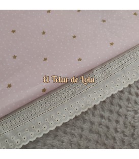 POPELIN ESTRELLAS Y TOPOS ROSA