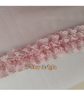 FRUNCIDO DE NYLON DOBLE ROSA