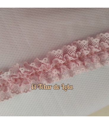 FRUNCIDO DE NYLON DOBLE ROSA