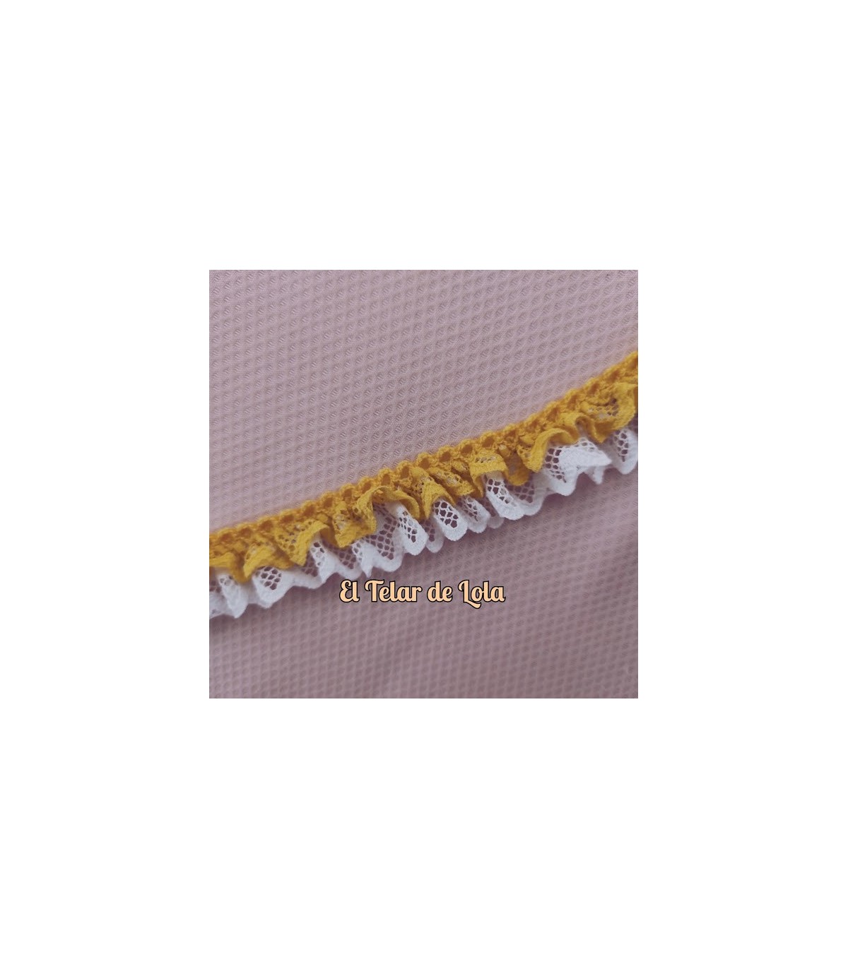 PUNTILLA FRUNCIDA DOBLE OCRE F/MARFIL