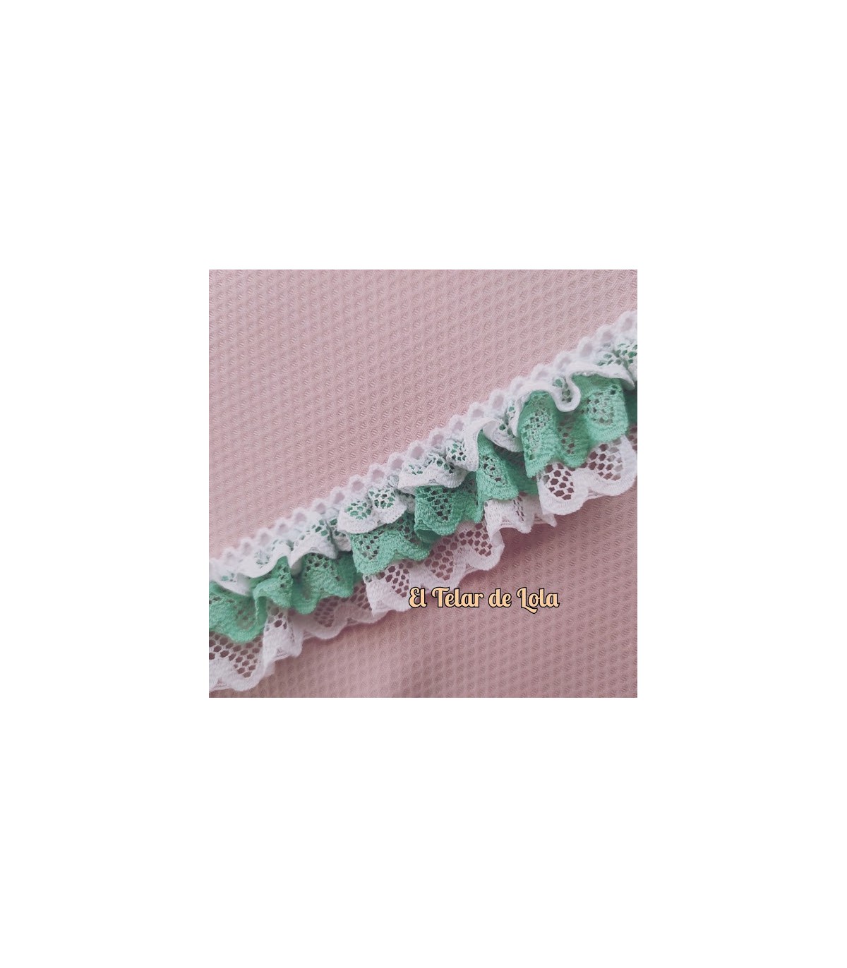 PUNTILLA FRUNCIDA TRIPLE AGUA/BLANCO