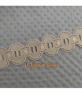 PASACINTAS BORDADO COLOR BEIG