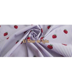 POPELIN RAYADO C/FRESAS