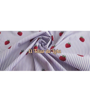 POPELIN RAYADO C/FRESAS