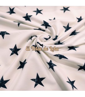 FRENCH TERRY ESTRELLAS BCO/ROTO