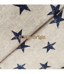 FRENCH TERRY ESTRELLAS BEIGE