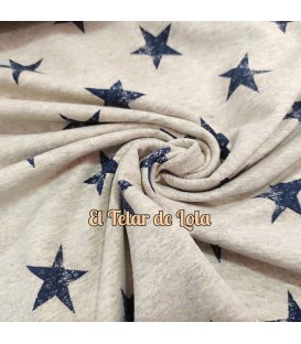 FRENCH TERRY ESTRELLAS BEIGE