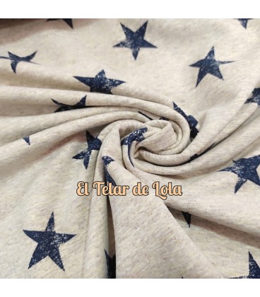FRENCH TERRY ESTRELLAS BEIGE