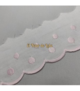 TIRA BORDADA TOPO BCA/ROSA