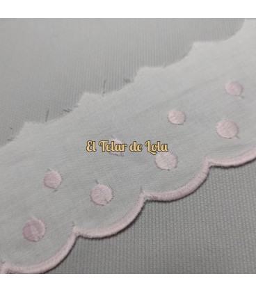 TIRA BORDADA TOPO BCA/ROSA