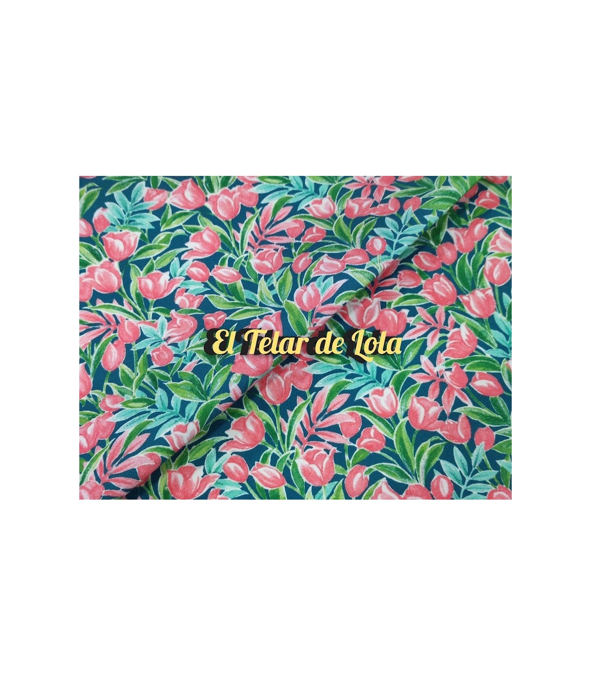 POPELIN TULIPAN NAVY/FUCXIA