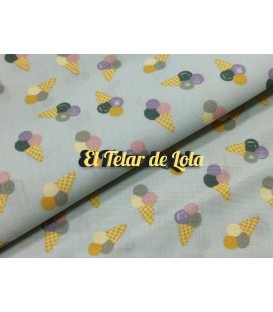 POPELIN HELADO VERDE EMPOLVADO