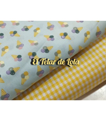 POPELIN HELADO VERDE EMPOLVADO