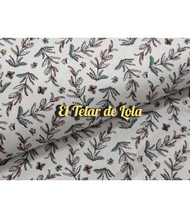 POPELIN ESTAMPADO FLORES COLOR ARENA