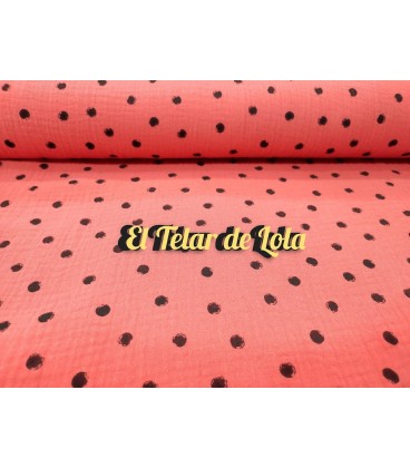 DOBLE GASA TOPOS CORAL