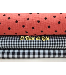 DOBLE GASA TOPOS CORAL