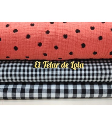 DOBLE GASA TOPOS CORAL