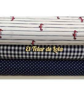 POPELIN ALGODON CABALLITOS DE MAR