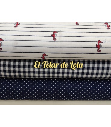 POPELIN ALGODON CABALLITOS DE MAR