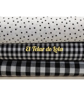POPELIN LUNARES DISPAREJOS NEGRO