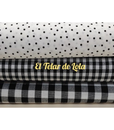 POPELIN LUNARES DISPAREJOS NEGRO