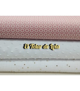 POPELIN CIRCULITOS ROSA VIEJO