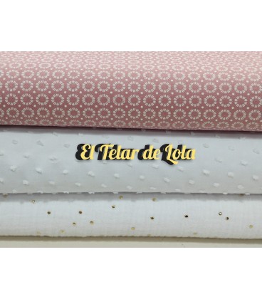 POPELIN CIRCULITOS ROSA VIEJO